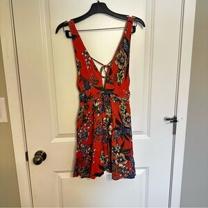 NanaMacs Floral Rust Orange Sleeveless Dress